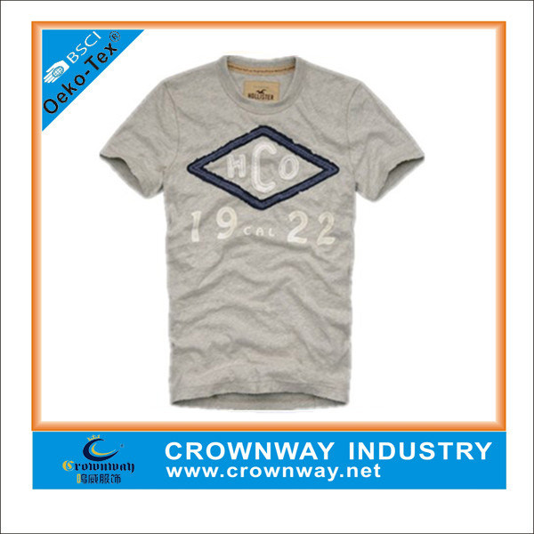 Mens Heavy Weight Cotton T-Shirt with Printing and Applique