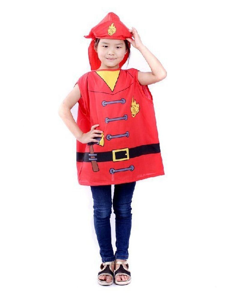 7000955-Cute Children Profession Costumes Unisex Firefighters Kids Fireman Clothing Costume for Halloween