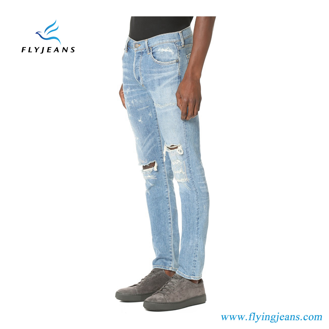 Fashion Stonewashed Skinny Light Blue Denim Jeans for Men by Fly Jeans