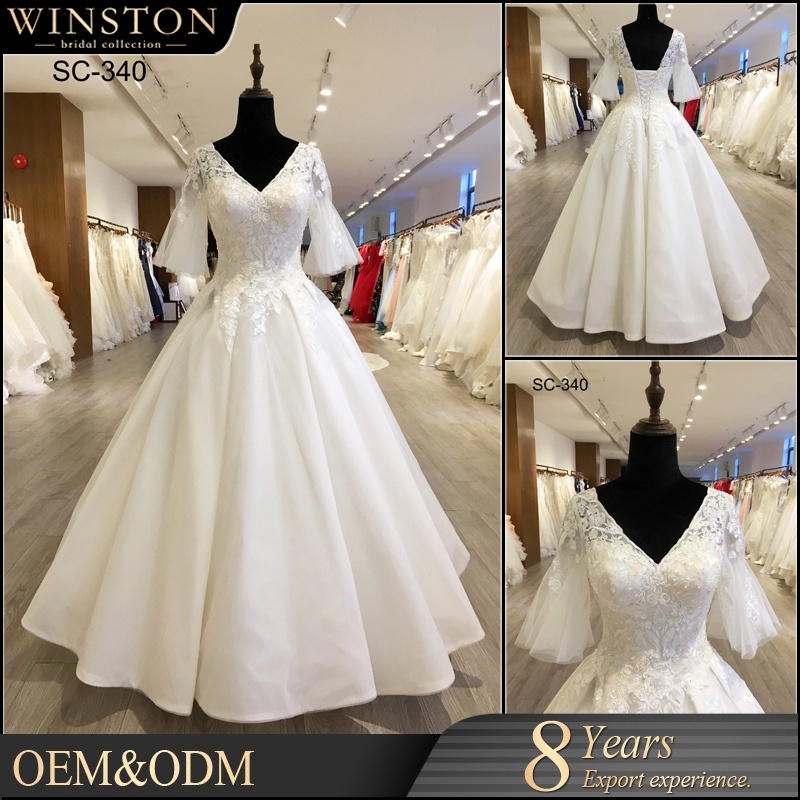 Lace Applique Custom Made Wedding Dresses