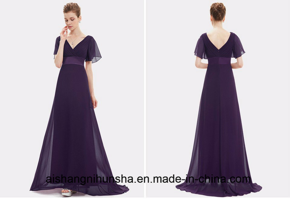 Padded Trailing Flutter Sleeve Long Women Gown Special Occasion Dresses