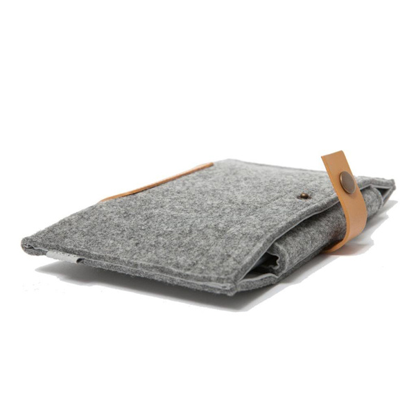 Popular Design Gray Color Felt Handbags Bag Sleeve Pouch Laptop Bag Tablet Bag (FIB008)