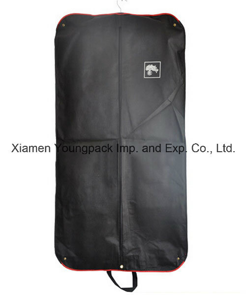Custom Printed Black Non-Woven Button Foldable Garment Cover Bag