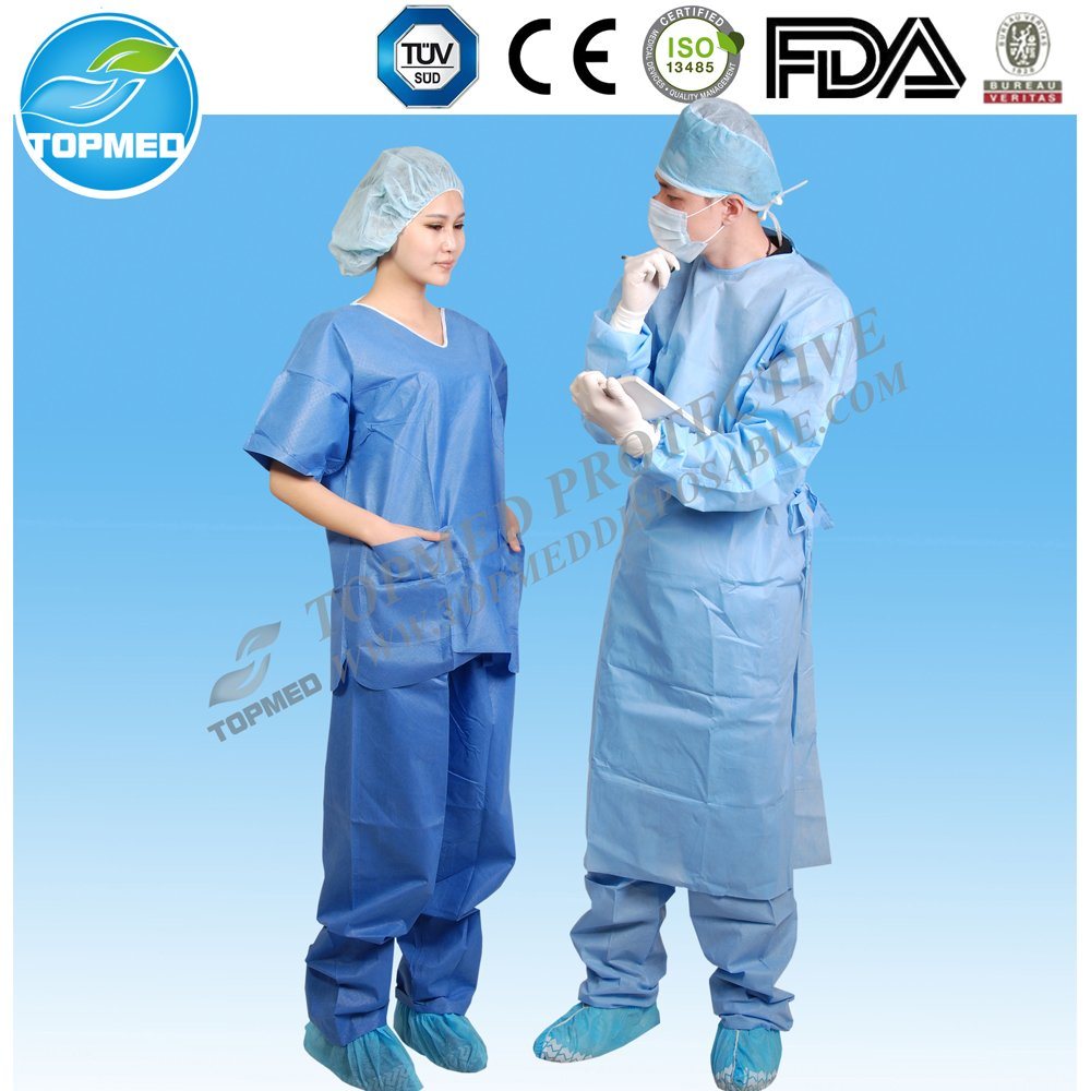 Disposable Nonwoven Medical Scrubs Suit, SMS Scrub Suit