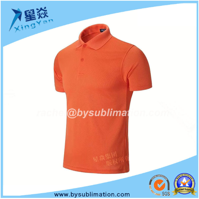 Orange Color Sublimation Quick-Dry Polo T-Shirt