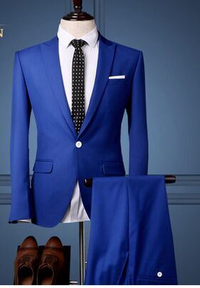 Royal Blue Men Business and Casual Suits