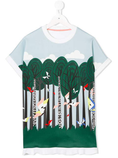Factory Lovely Girl Forest Cartoon Printed T Shirt