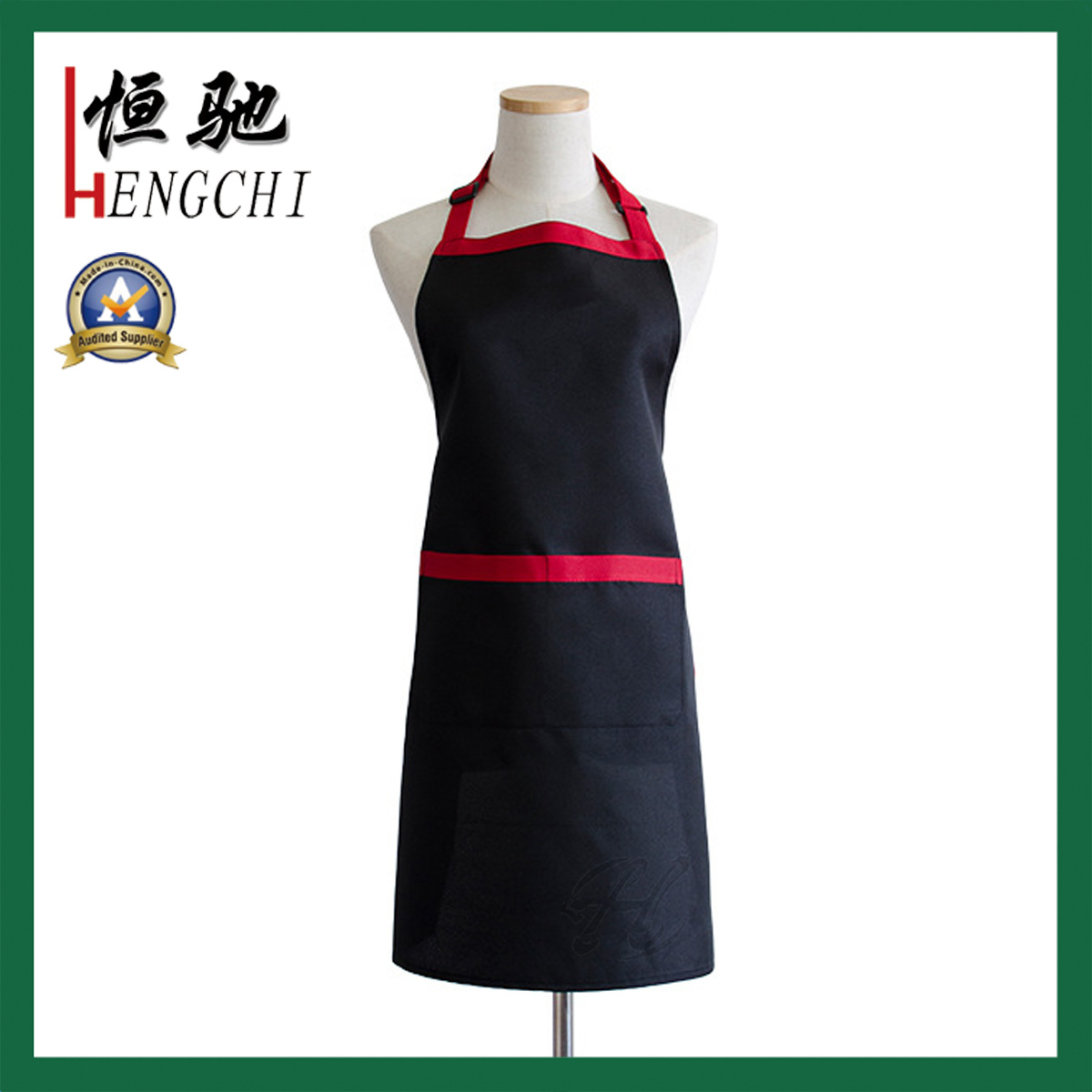 Fashion Simple Plain Waterproof Polyester Kitchen Apron for Cooking
