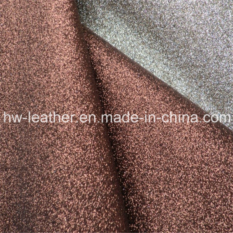 Hot Sell Glitter PU Leather for Wall Decoration Upholstery (HW-1294)