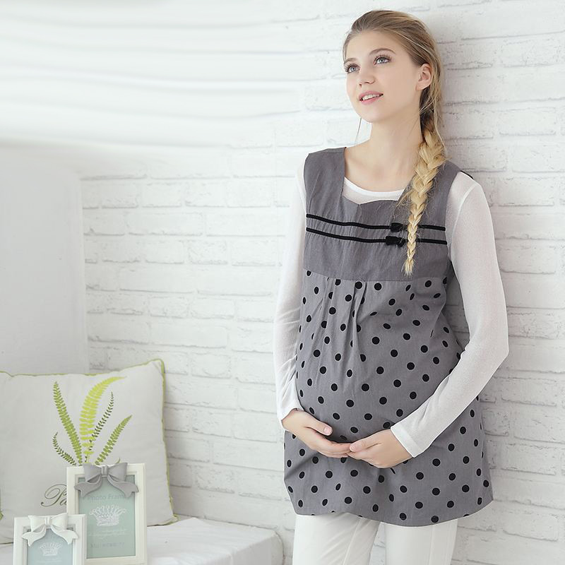 Radiation Metal Fiber Aprons, Suspenders Embroidered Aprons Pregnant