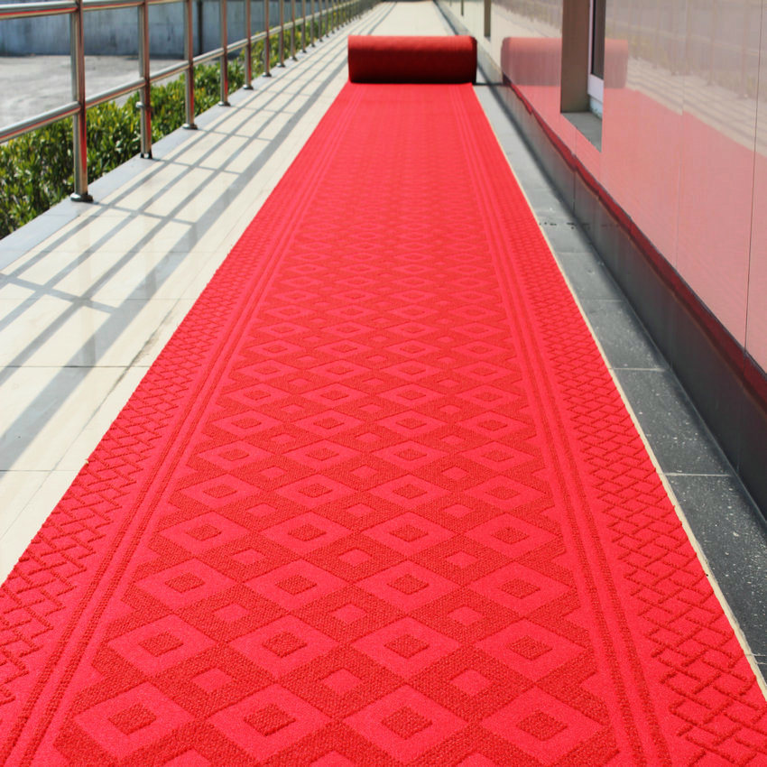 Needle Punched Jacquarded Sculptured Red Black Sculptured Rugs Carpets