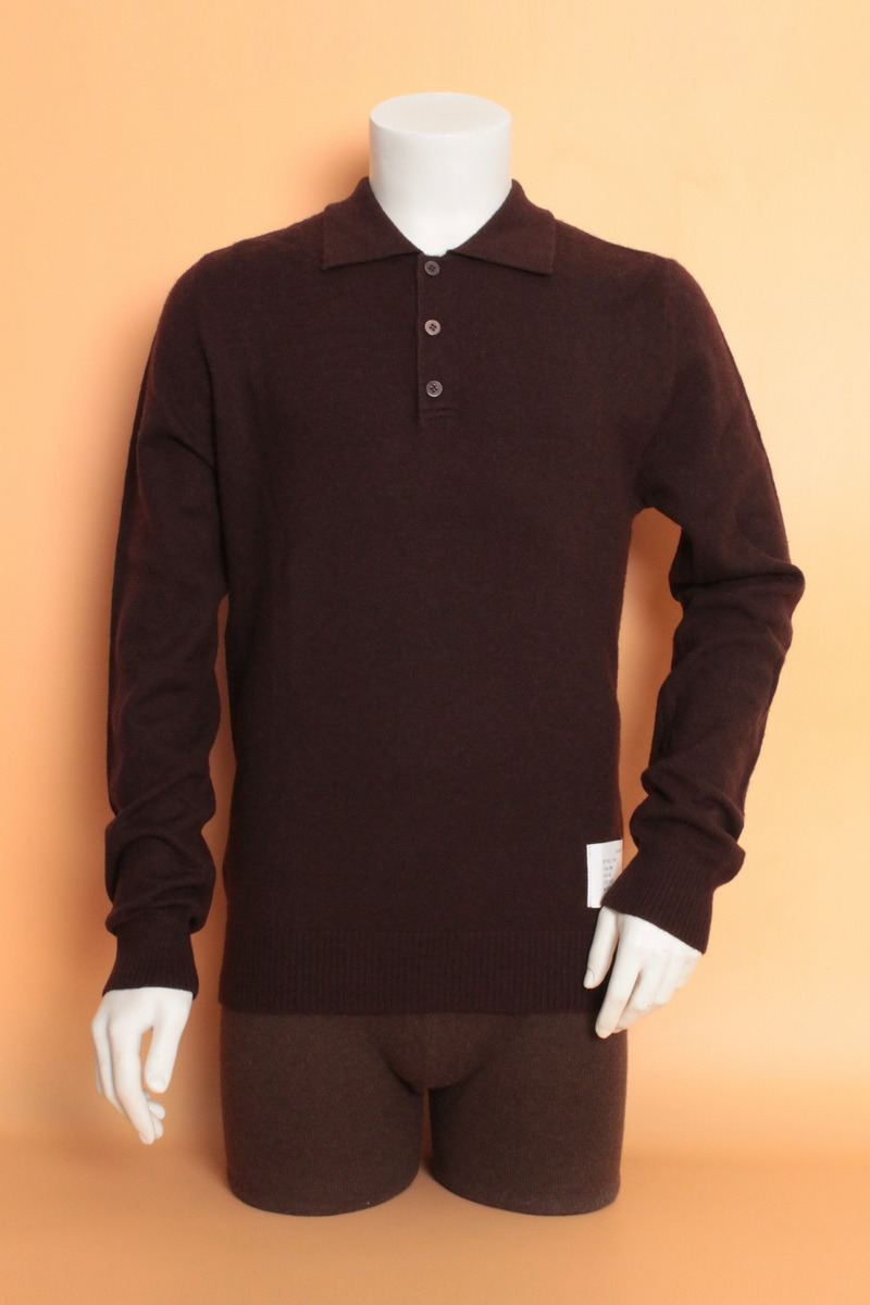 Yak Wool/Cashmere Cardiganneck Pullover Long Sleeve Sweater/Clothing/Garment/Knitwear