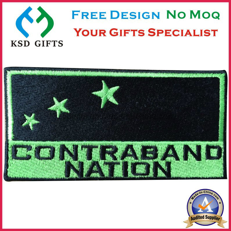 National Flag Adhesive Back Embroidery Badge, Cloth Patch