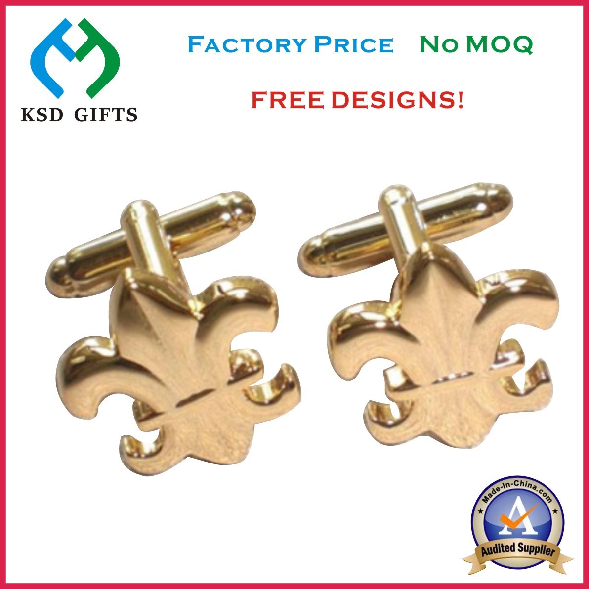 Good Quality Promotion Gift, Metal Brass Cufflinks (KSD-1155)