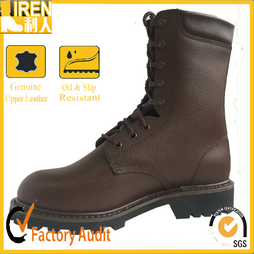 Padded Collar Brown Military Combat Boots