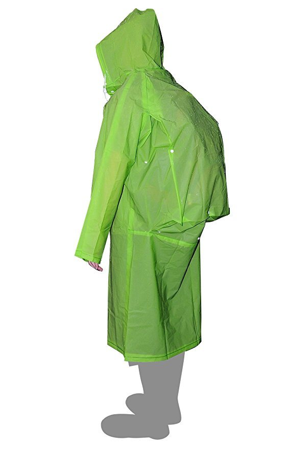 Fashion PVC EVA Adult Long Raincoat with Backpack Cover