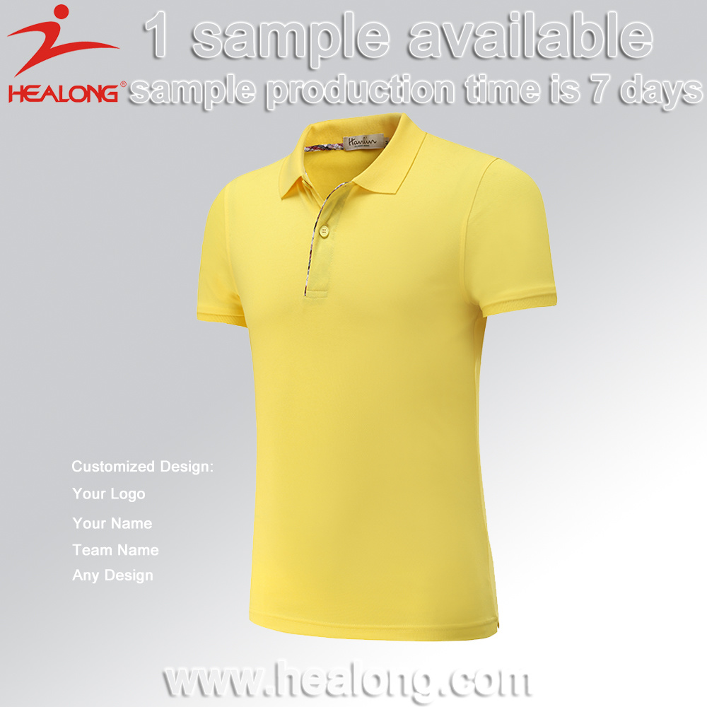 Healong Pure Color Sports Clothing Gear Blank Polo Shirts for Hot Sale