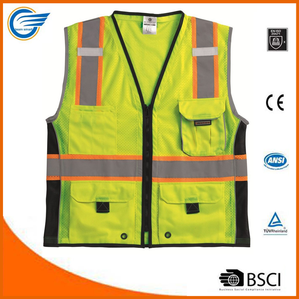 Cool Polyester Black Series Heavy Duty Safety Reflective Vest