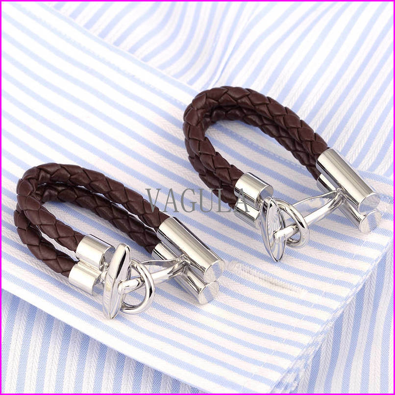 Leather Belt Chain Lock Design Cufflink