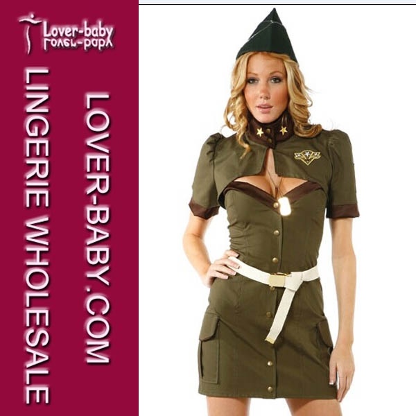 Military Cap Uniform Halloween Sexy Army Costume (L1141)