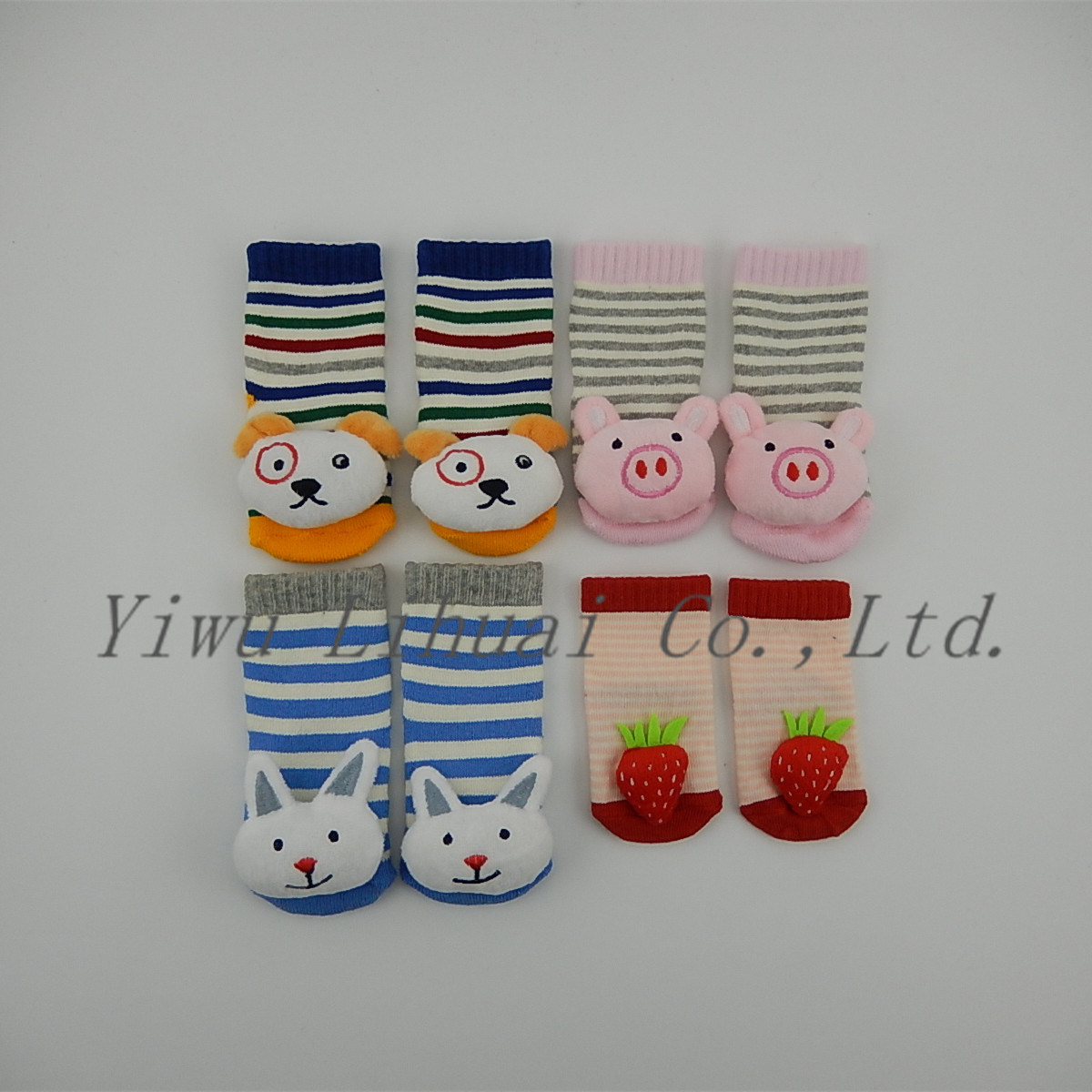 3D Cute Animal Head Baby Socks Comfortable Cotton Non-Slip Socks