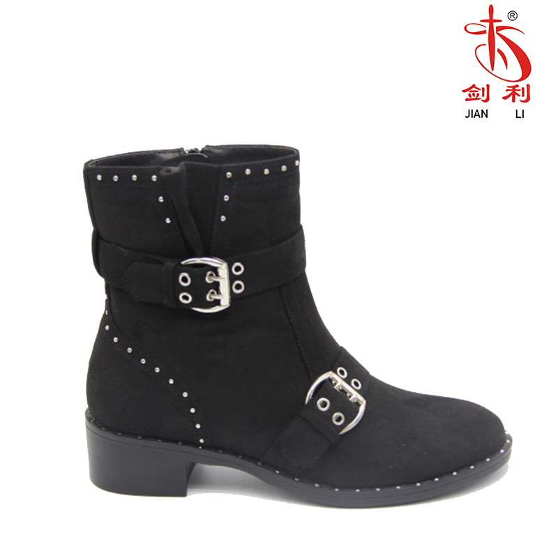 Ankle Boots Lady Shoes with Buckle and Rivet Decoration (AB660)