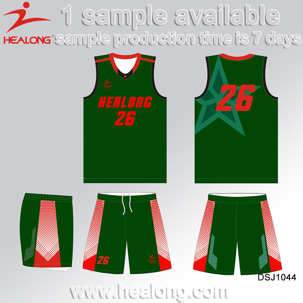 Healong Fresh Design Sportswear Gear Mix Sizes Sublimation Basketball Uniforms