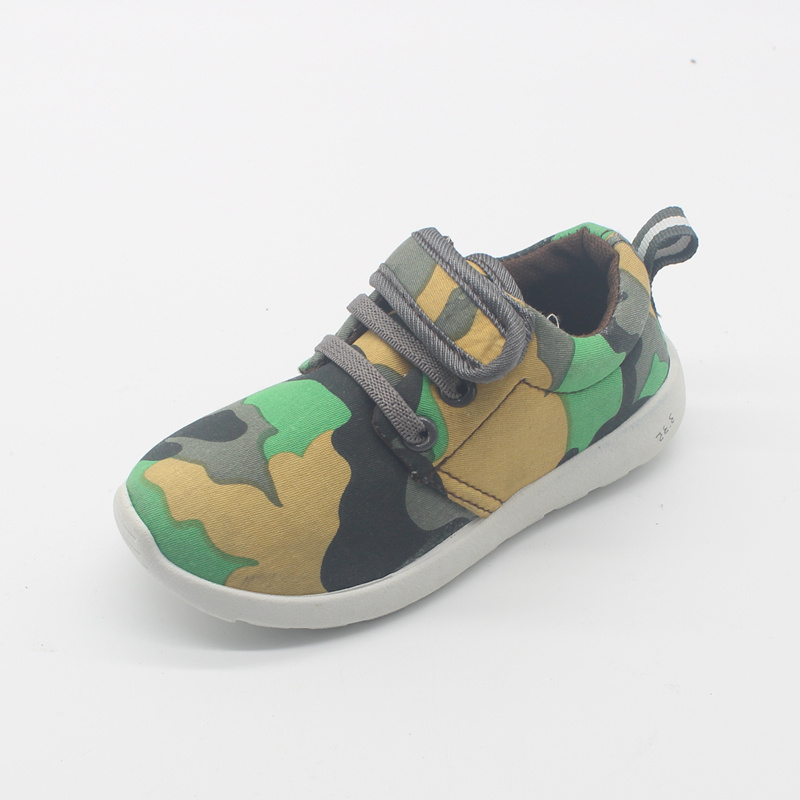Good Quality Footwear Camouflage Injection Sole Casual Kids Shoe