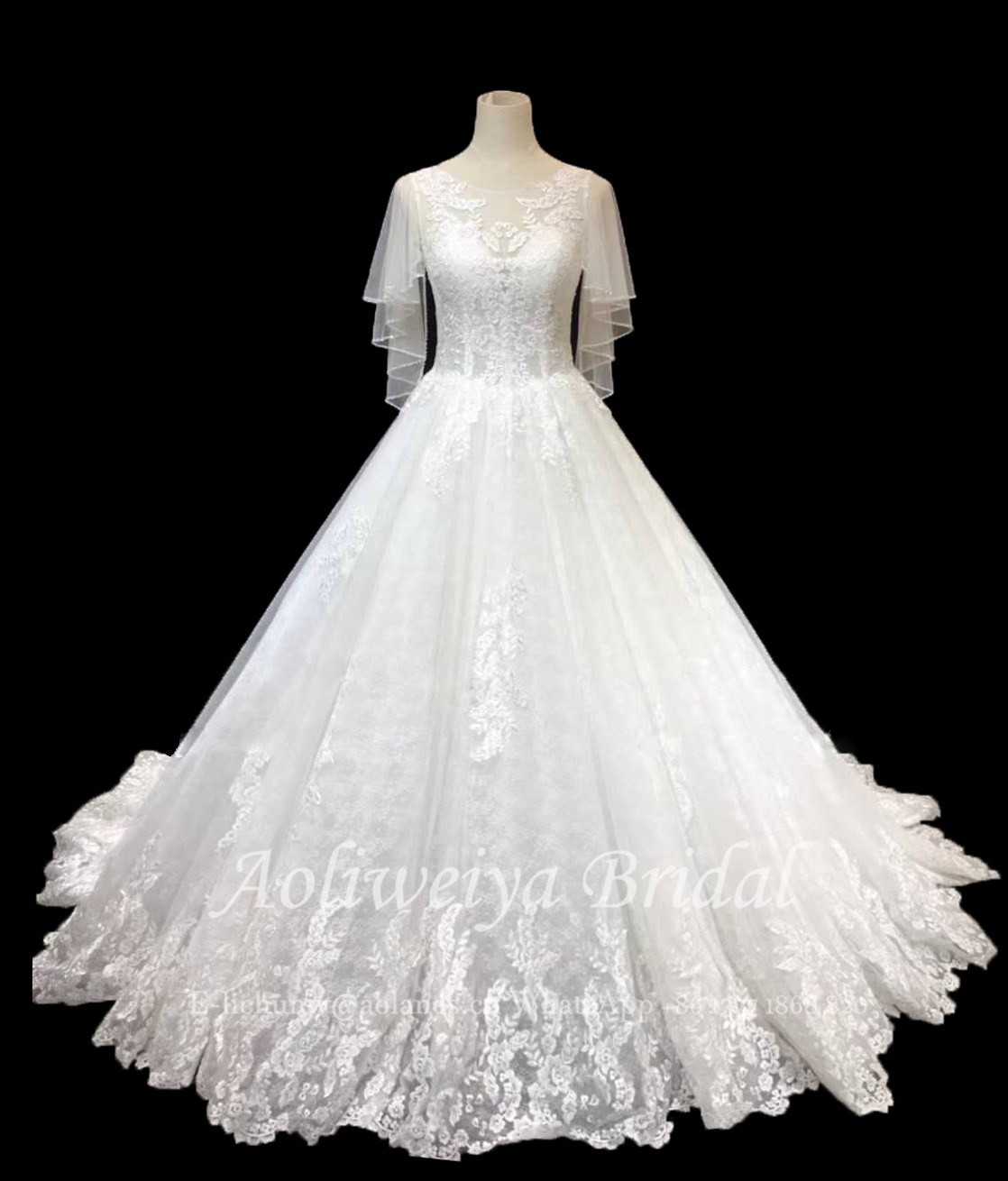 Aolanes Plain Lace Mermaid Strapless Wedding Dress 010517