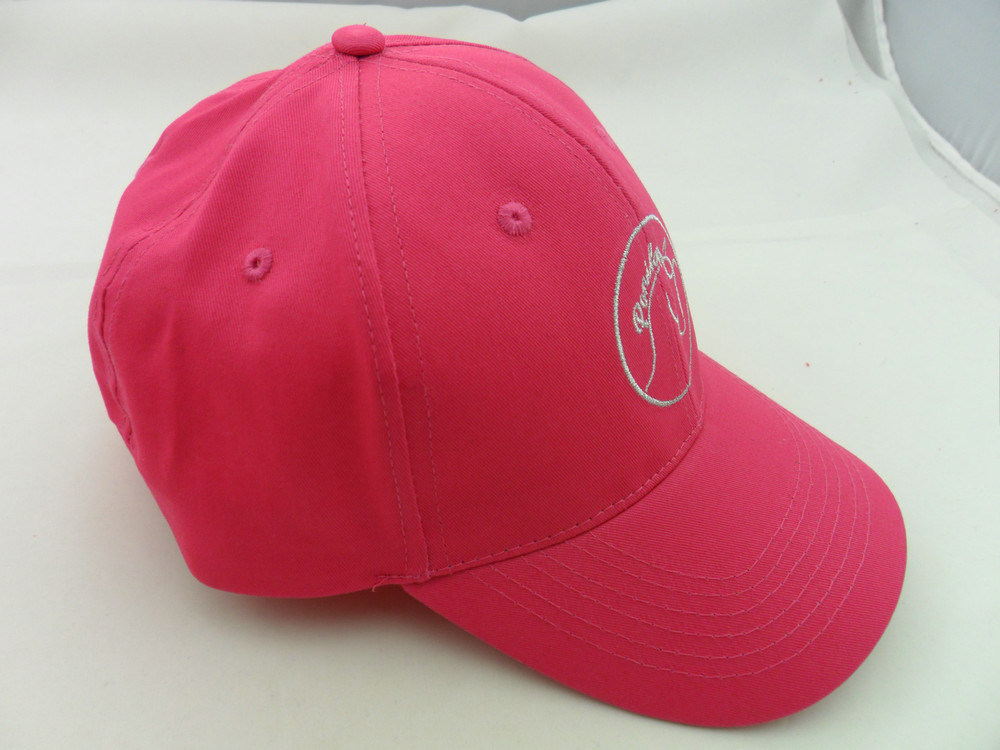 6 Panel Pink Embroidered Young Girls Hat