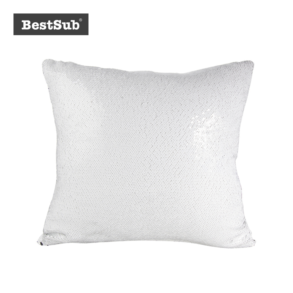 Sublimation Flip Sequin Pillow Cover (white w/ Silver)