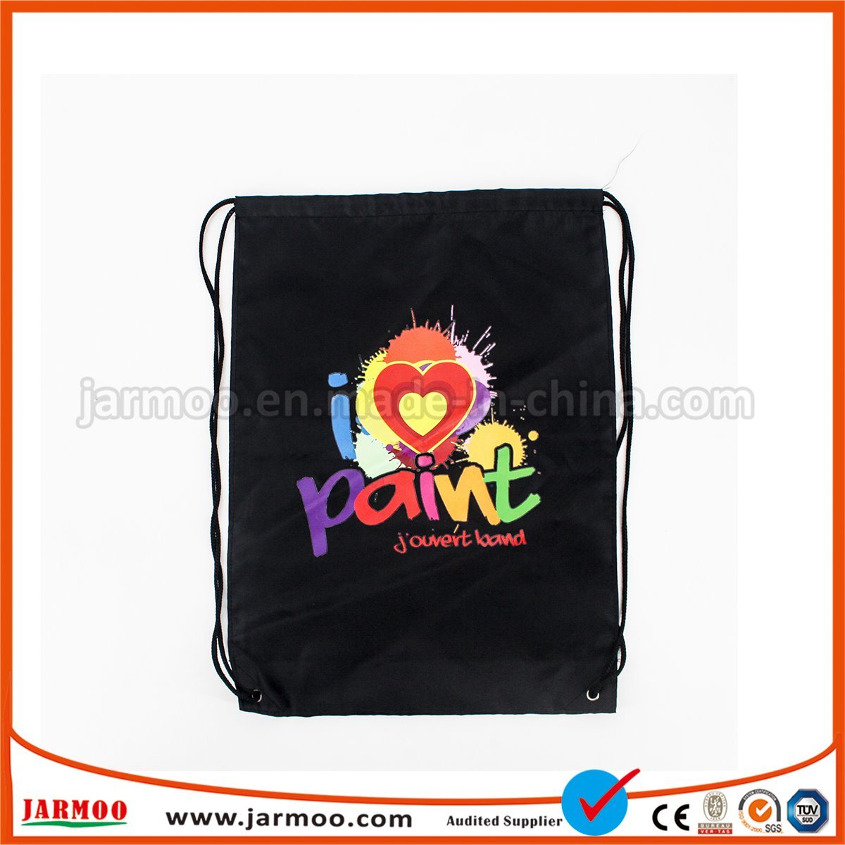 Custom Logo Printed Colorful Fabric Drawstring Gift Bag for Promotion