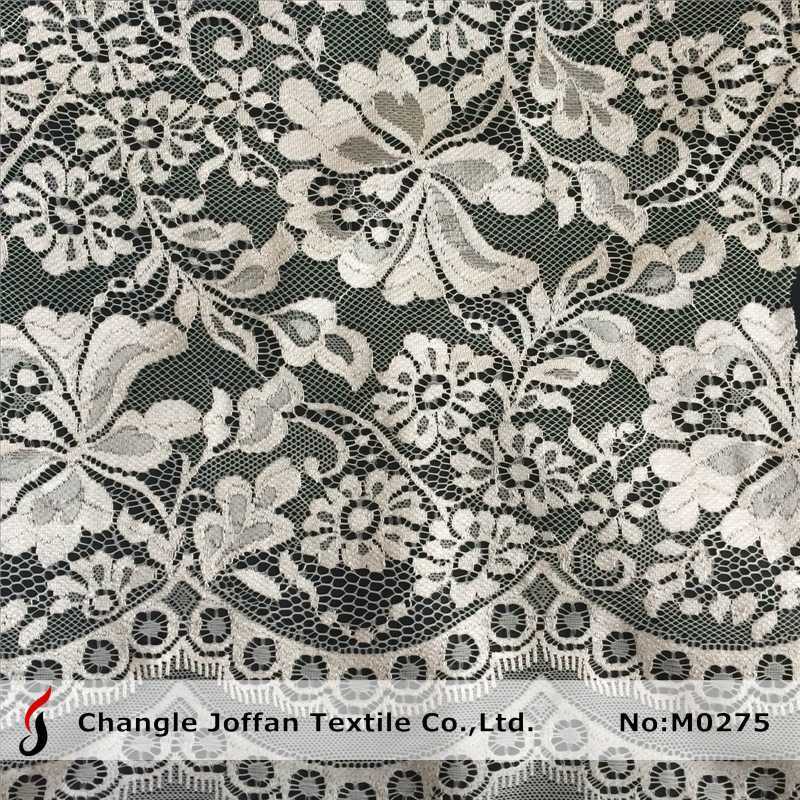 Jacquard White Tulle Lace Fabric (M0275)