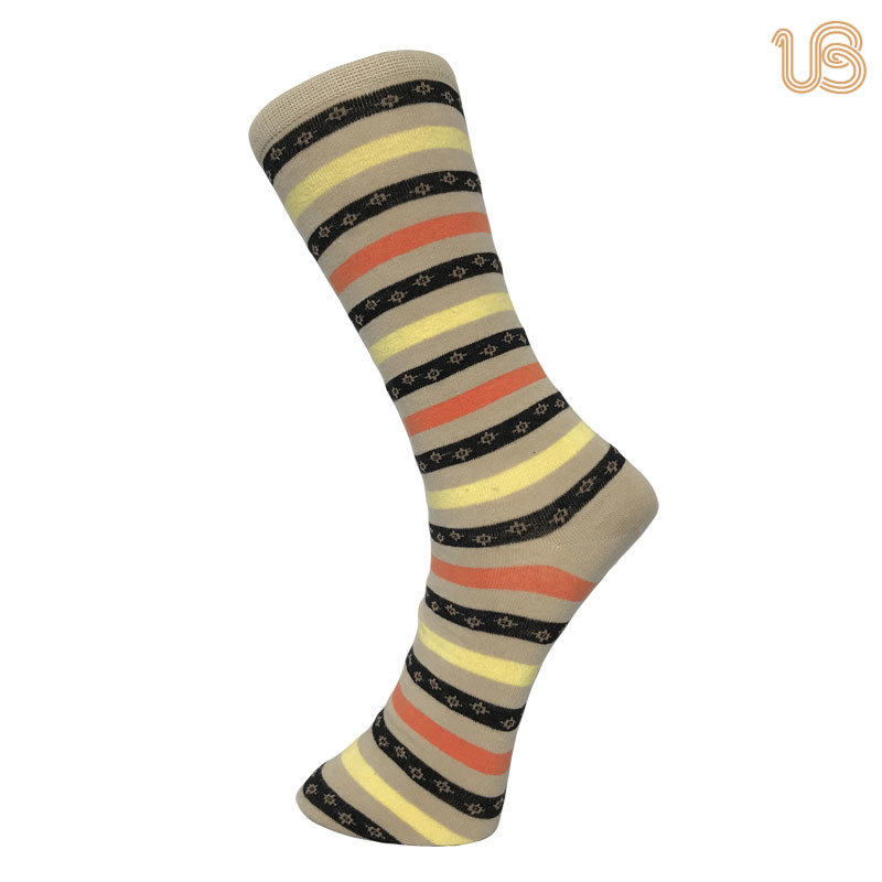 Men's Vivid Color Stripe Bamboo Causal Sock