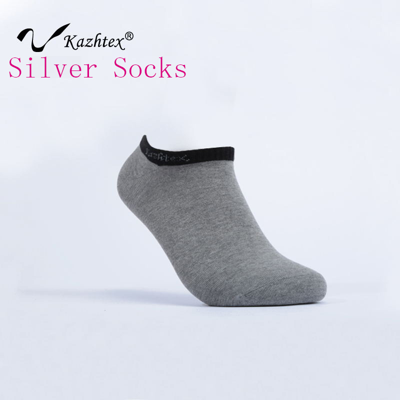 Anti-Bacterial Silver Fiber Stitching Colors Cotton Socks for Men