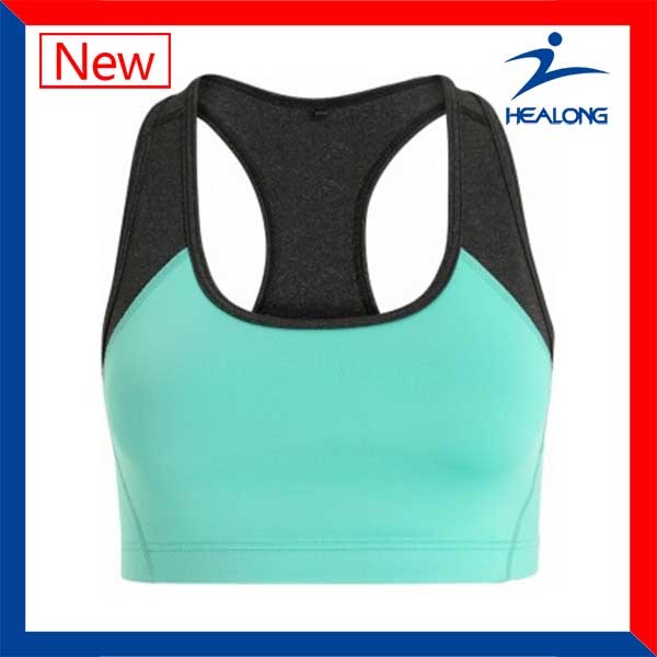 Healong Pure Color Sports Gear Apparel 100% Cotton Ladies Fitness Running Bras