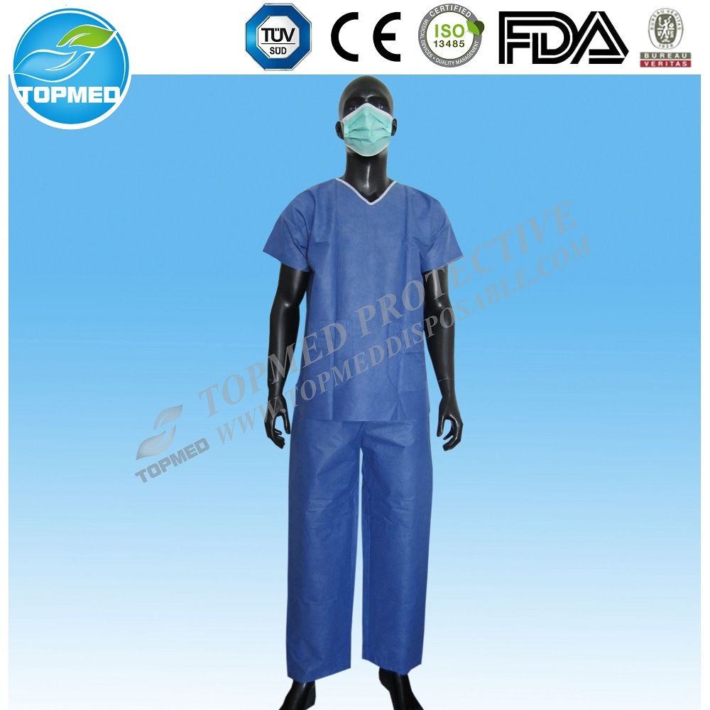 Disposable SMS Patient Pyjamas, Nonwoven Patient Suit