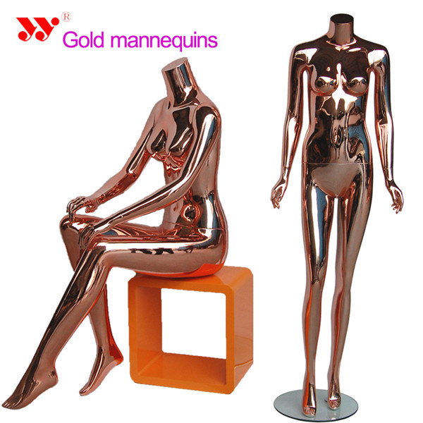 Window Display Glossy Rose Gold Sex Female Mannnequin on Sale