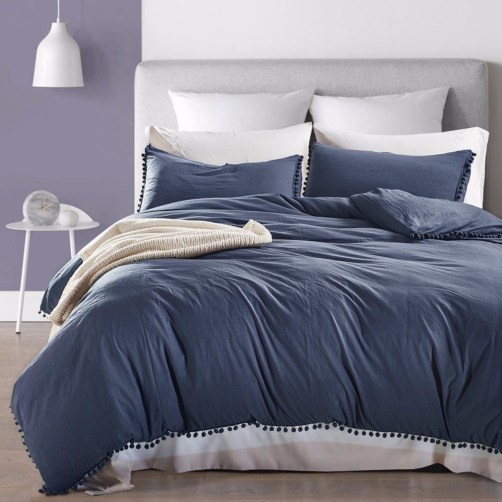 Luxury Design Washed Flouncing Polyester Duvet Cover