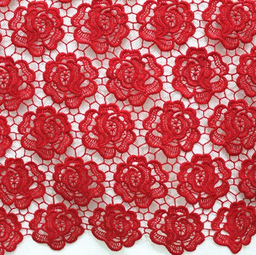 Milk Yarn Embroidered Flower Lace Textile for Women's Clothes