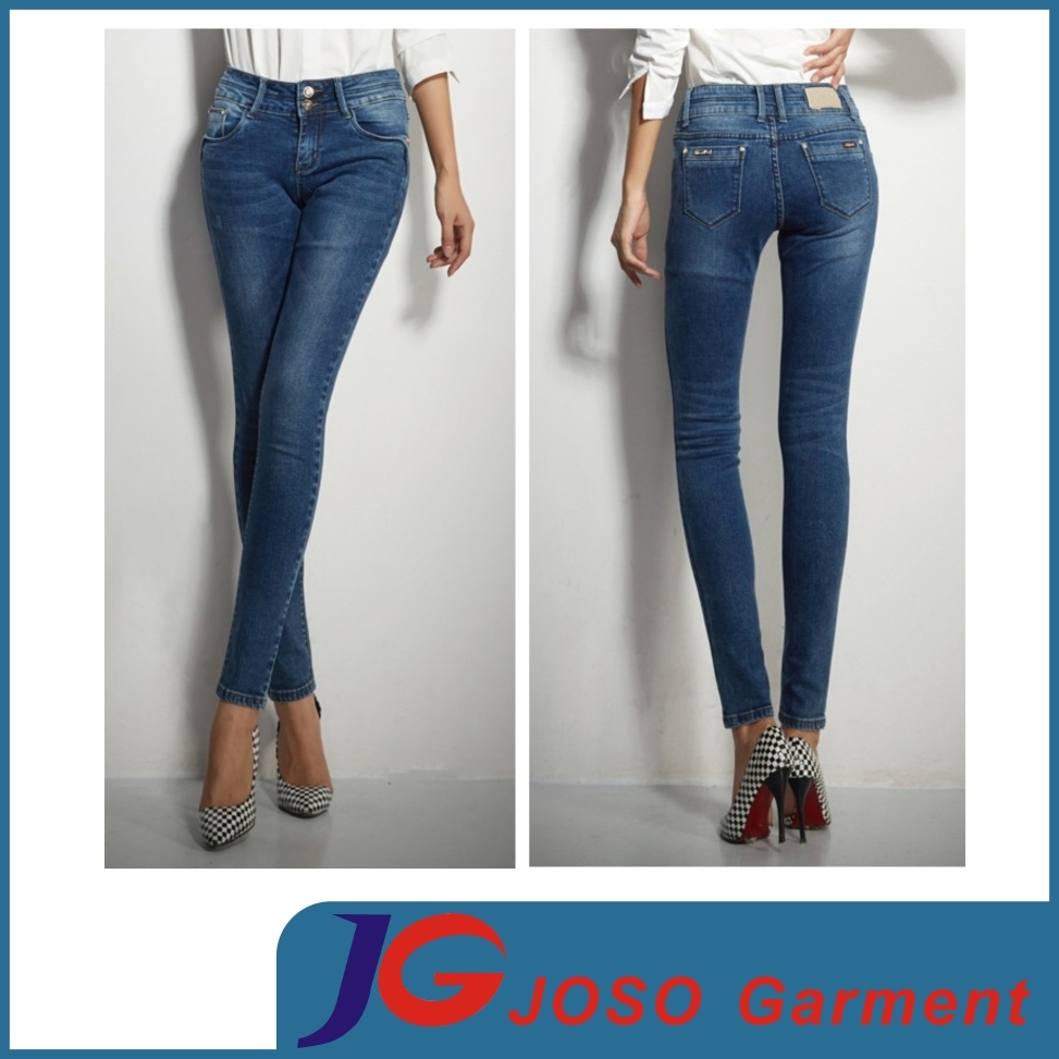 Women's Sexy Waist Denim Trousers Slim Curve Skinny Jeans (JC1258)