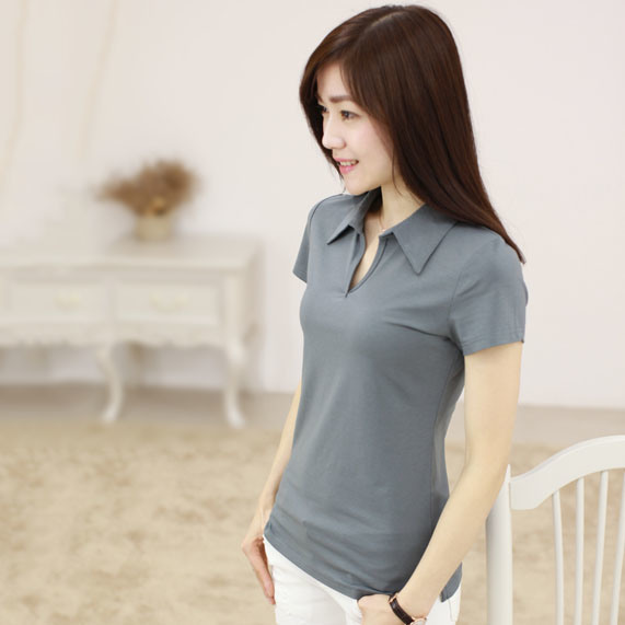 2016 Embroidery Printing Women Clothes Women Polo T-Shirt