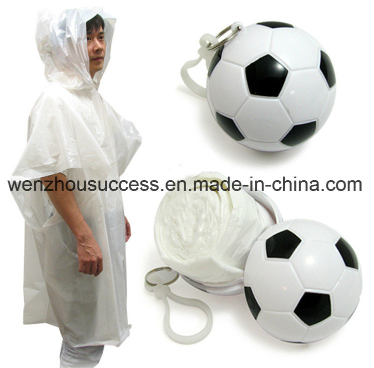 Custom Logo Printed Plastic Ball Rain Poncho
