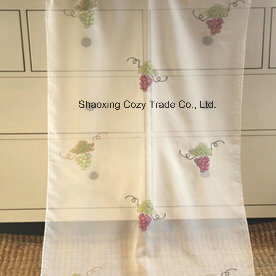 Fruit Design Voile Embroidery Curtain Fabric, Sheer Fabric