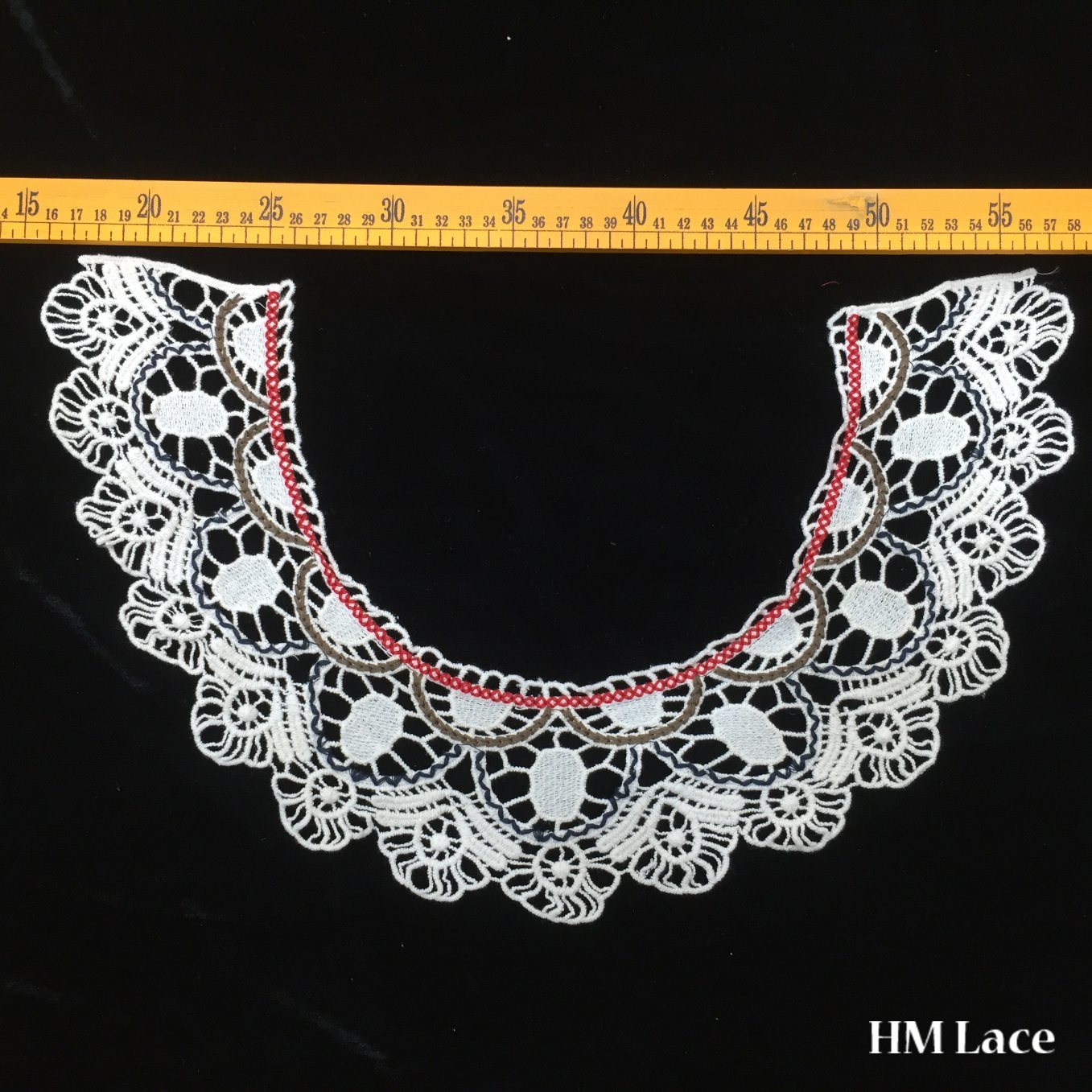 42*27cm Colored Cotton Venice Crochet Style Lace Neckline Applique Necklace Wedding Bridal Antique Style Oc Hm2043