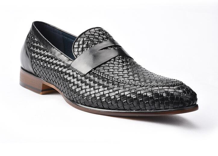 Gentlemen Fashion Men Low Cut Keeper Strap Slip on Leather Dress Shoes