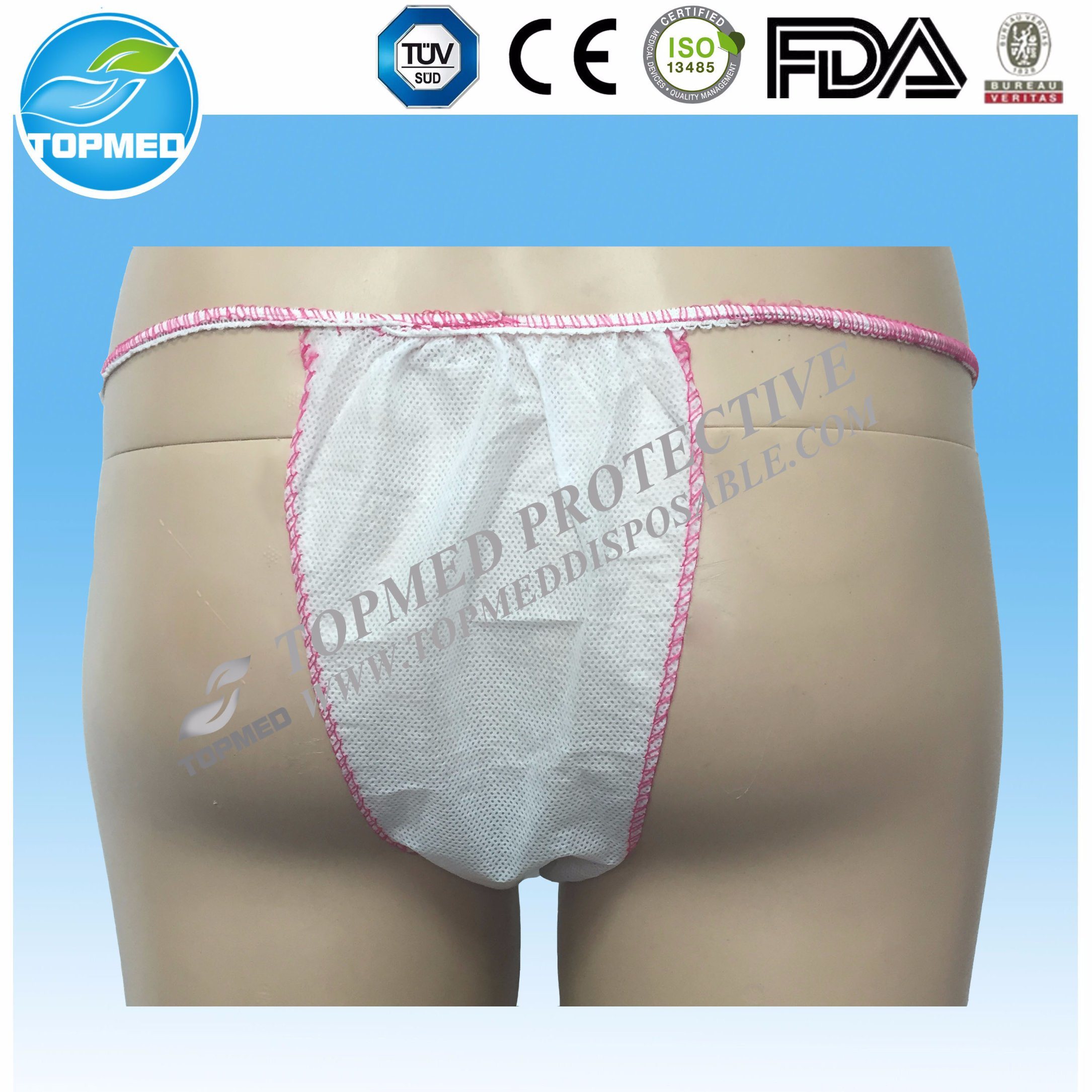 Whole Sale High Quality PP Nonwoven Disposable Tanga for Women