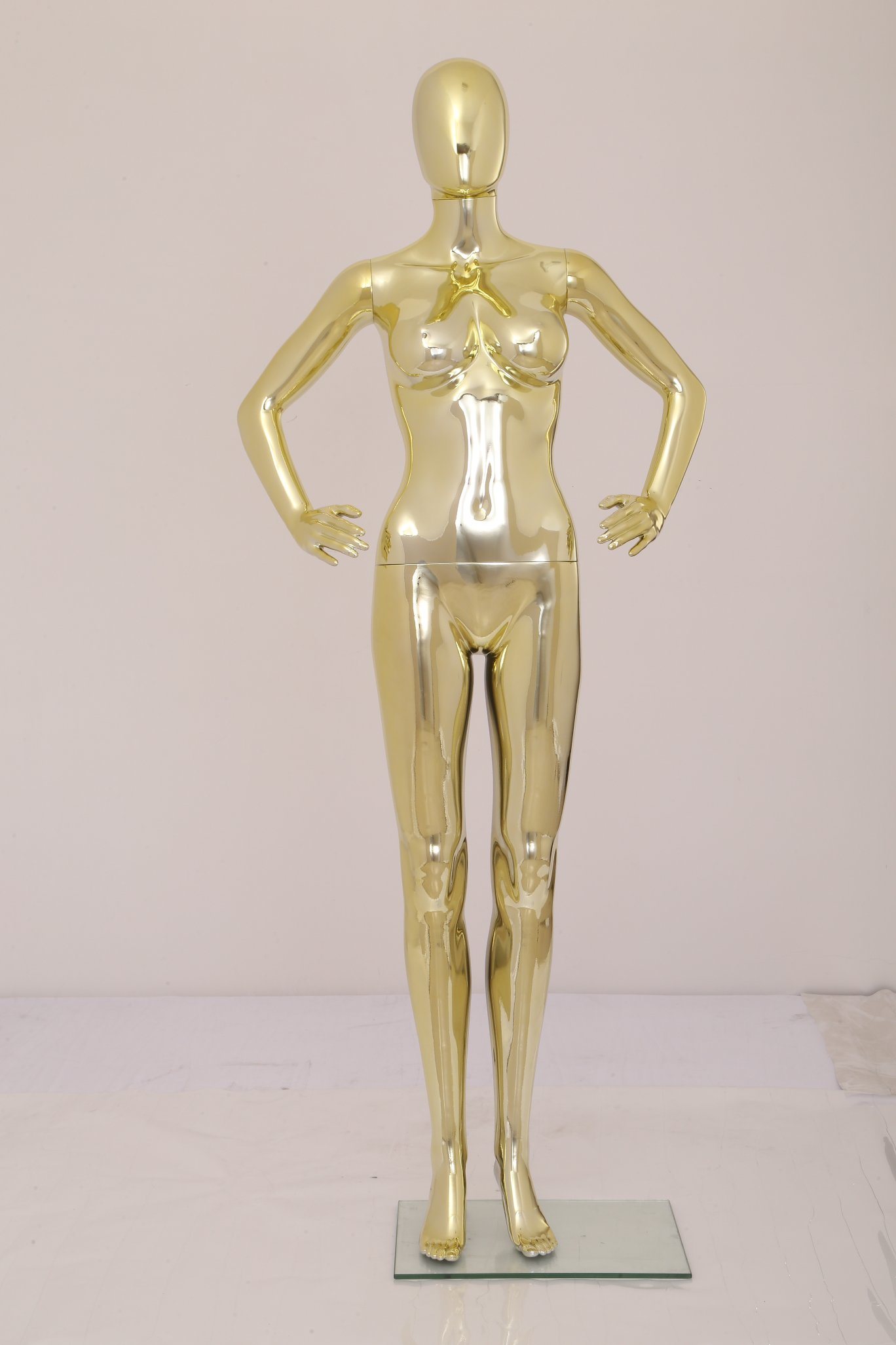 Chrome Gold New Fashion Female Stand Plastic Mannequin Doll