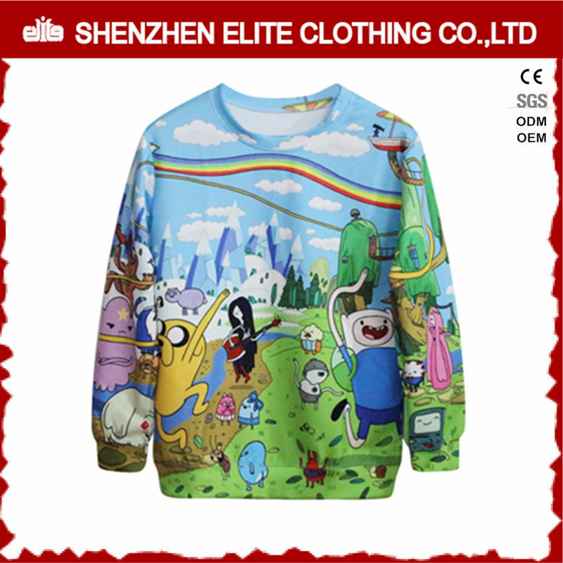 Fashion Design Men Polyester Sublimation Fleece Pullover Sweatshirt (ELTSTJ-760)