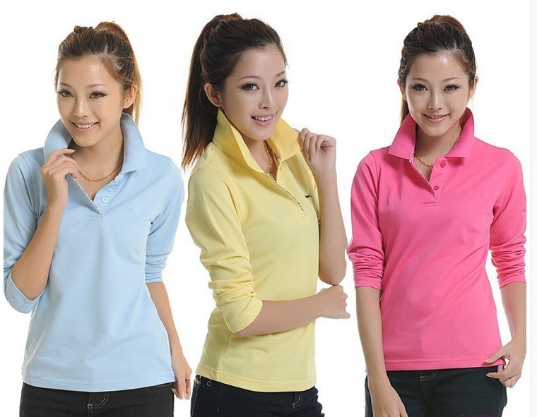 High Quality Uniform Custom Polo Neck Polyester T Shirt for Women